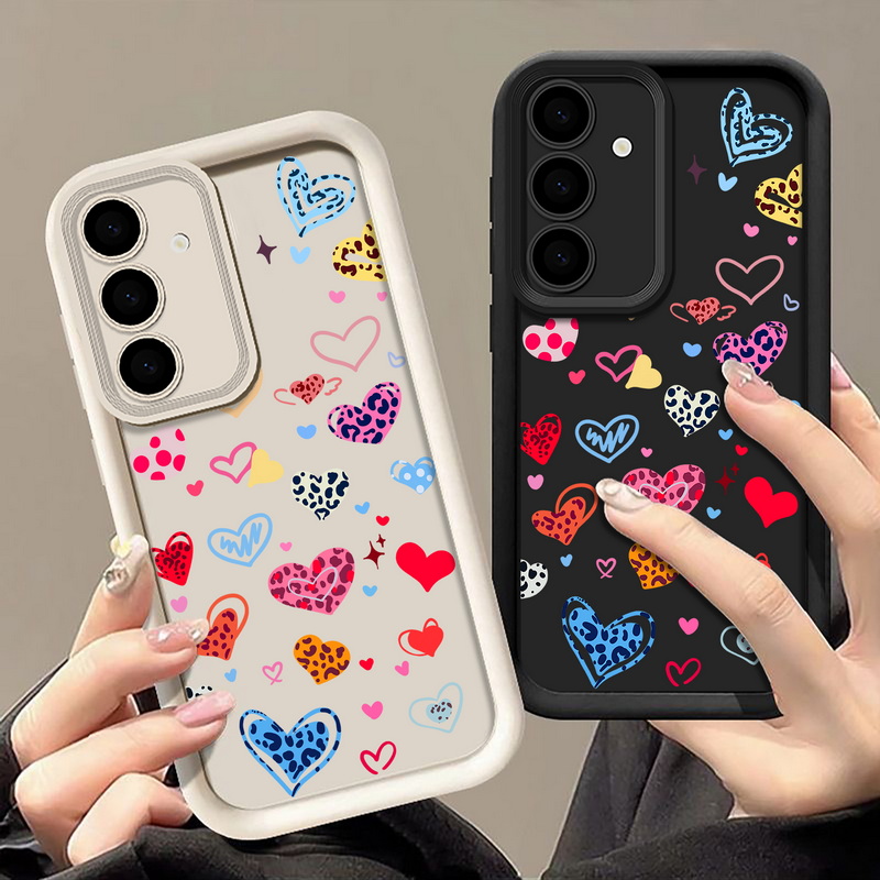 Samsung Galaxy A55 - 화려한 하트 패턴 폰 케이스 삼성